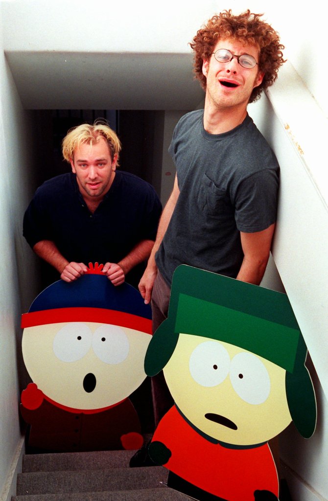 Trey Parker, left, and Matt Stone, creators of "South Park" (AP)