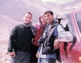 The author, right, with The Nation's Christian Parenti, left, and journalist Leslie Knott in Afghanistan.