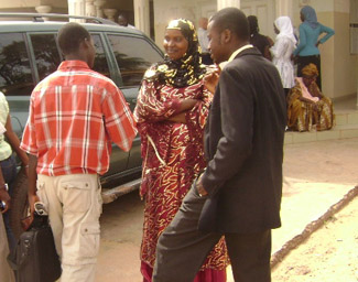 Sarata Jabbi-Dibba, center, is one of the convicted six. (Foroyaa)