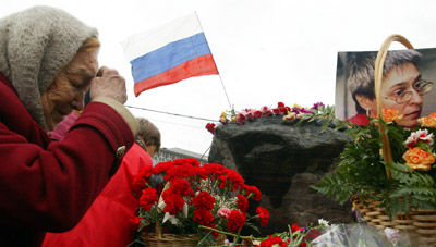 A memorial to Politkovskaya. (Reuters/Anton Denisov)