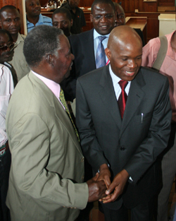 M’membe, right, outside court. (The Post)