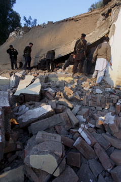 Television journalists Pervez Khan and Abdul Wahab were killed in a December attack in Mohmand tribal district. (AP/Mohammad Sajjad)