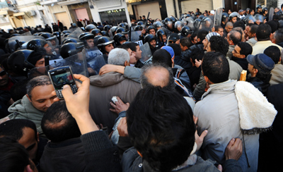 Tunisian authorities have tried to censor photos just like this one, which shows civil unrest in Tunis. (AFP/Fethi Belaid)