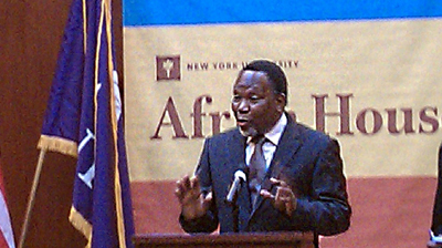 Motlanthe at NYU. (CPJ/Mohamed Keita)