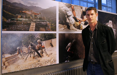 Hetherington at the opening night of the World Press Photo Award exhibition in Zurich, Switzerland, on May 7, 2008. (AP/Keystone/Eddy Risch)