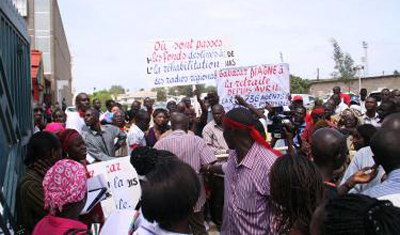 RTS journalists protest on July 21. (Sud)