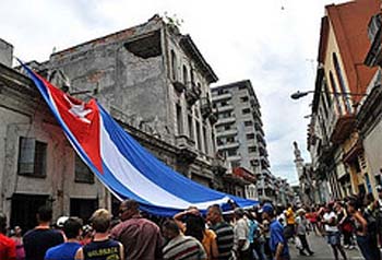 Un acto de repudio en La Habana, fotografiado por la periodista independiente Magaly Norvis Suárez.