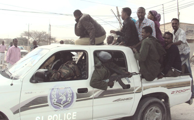 At least 21 Somaliland journalists were detained this past weekend while protesting the shutdown of a broadcaster. (SOLJA/Said Askar)