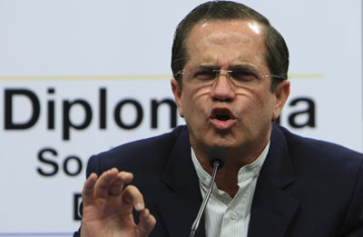 Foreign Affairs Minister Ricardo Patiño said 'ignorance' was behind international criticism of press freedom conditions in Ecuador. (AP/Dolores Ochoa)