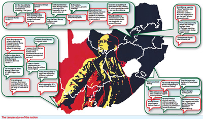 A screen shot of a graphic released by City Press' parent company that samples tweets from around the country. (Media24/Andrew Trench)