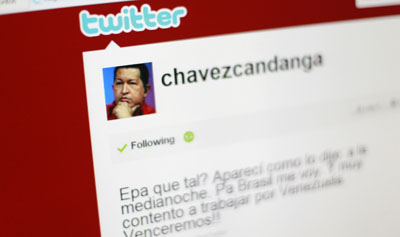 Hugo Chávez has more than 3 million followers on Twitter. (Reuters/Jorge Silva)