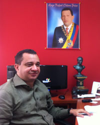 Julio Rafael Chávez Meléndez in his office. (Monica Campbell)