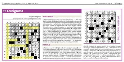 State media accused Últimas Noticias of using this crossword puzzle in a plot to assassinate Hugo Chávez's brother. (Reuters/Últimas Noticias)