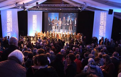 Winners of this year's Bayeux-Calvados prizes, which largely recognized reporting in Libya and Syria, are honored in Bayeux, France. (Anne-Marie Impe)