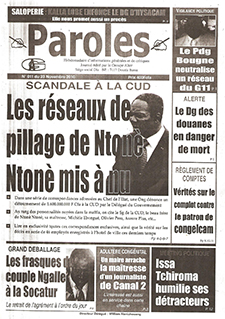 A November 2010 issue of Paroles features a story, seen bottom left, called "The antics of the couple Ngalle, from Socatur." (Paroles)