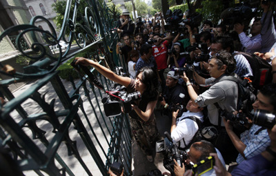 Protesters seek justice in journalist murders in Veracruz, one of the nation's deadliest places for the press. (Reuters/Edgard Garrido)