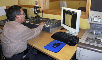 A journalist works the radio booth of the Democratic Voice of Burma, a media outlet run by exiles in Oslo, Norway. The outlet has recently established a bureau in Burma. (Reuters/Wojciech Moskwa)