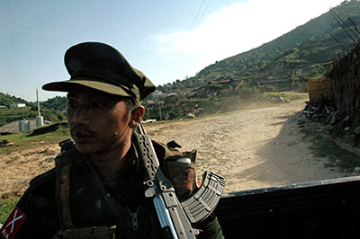 The military has pressured local newspapers in connection with their Kachin war coverage. (AFP/Patrick Bodenham)