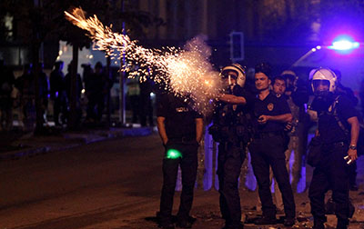 Police fire tear gas at protesters in Ankara earlier this week. (Reuters/Dado Ruvic)