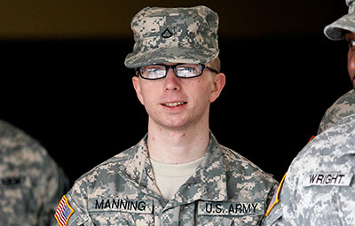 Army Pvt. Chelsea Manning (then known as Pvt. Bradley Manning) was arrested for the most voluminous leak of classified documents in U.S. history. (AP/Patrick Semansky)