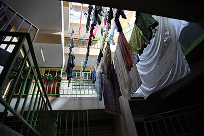 One of the apartment buildings where some of the journalists are living. Many say the fear that drove them to flee still lingers. (CPJ/Nicole Schilit)