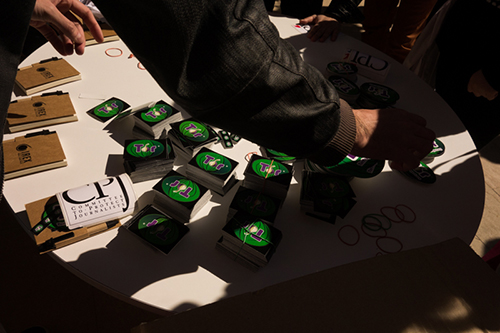 Preparations for the Circumvention Tech Festival in Valencia, Spain, where journalists, technologists, and human rights defenders gathered to share skills and advice. (Geoffrey King)