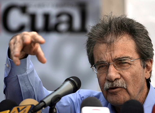 Tal Cual's founder Teodoro Petkoff, pictured in 2007, has been the voice of the paper for years. (AFP/Juan Barreto)
