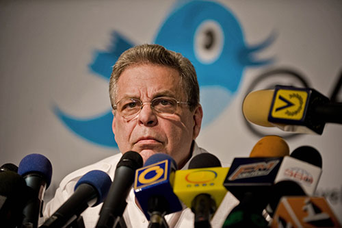 After leaving Globovisión, Alberto Ravell, pictured in 2010, set up critical online news site La Patilla. (AFP/Miguel Gutierrez)