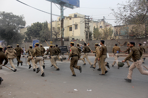 Rahul says he heard police give the order to charge before rushing at students at the Delhi protest. (Rahul M.)