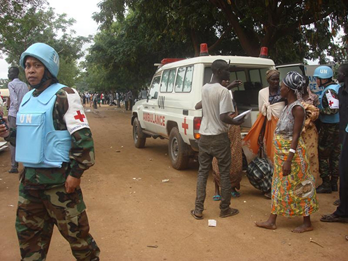 A camp in Juba for South Sudanese displaced from their homes by unrest. An editor at Juba Monitor has been arrested over a critical column about a renewed round of fighting in the country. (Beatrice Mategwa/UNMISS/Handout Reuters)