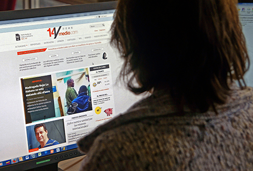 A webpage of 14ymedio, the first Cuba-based independent daily. A series of online news websites have been launched in recent years. (AFP/Panta Astiazaran)