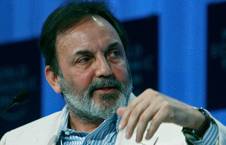 NDTV founder Prannoy Roy speaks at the World Economic Forum in Davos, Switzerland, on January 29, 2010. (AP/Michel Euler)