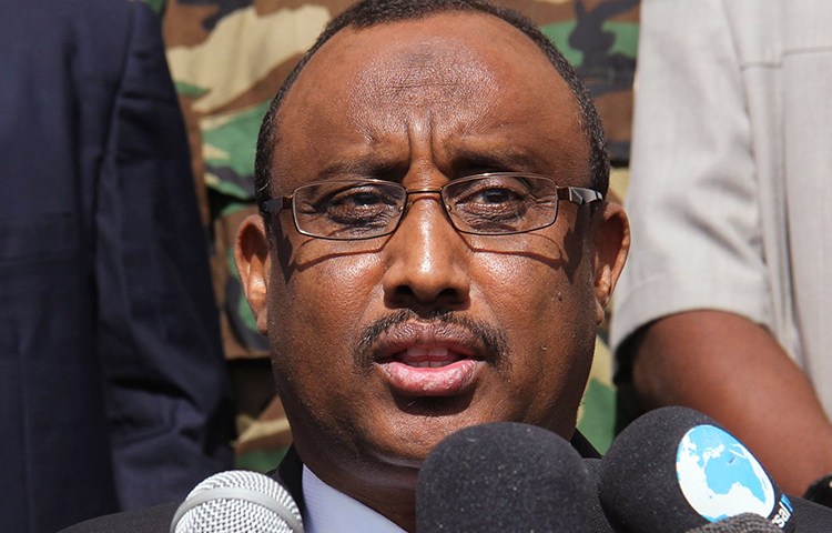 Puntland President Abdiweli Mohamed Ali gives his acceptance speech in Garowe, January 14, 2014. (Reuters)