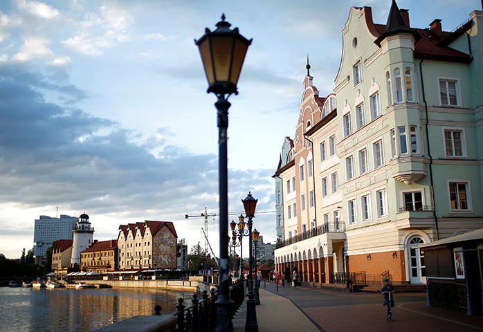 A street in Kaliningrad, Russia, July 31, 2017. The editor-in-chief and owner of the independent, Kaliningrad-based weekly Novye Kolyosa, Igor Rudnikov, was detained by Russia's security service, and faces criminal prosecution, according to media reports. (Reuters/David Mdzinarishvili)