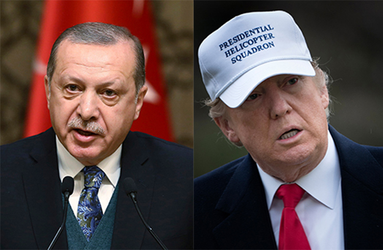 Presidents Recep Tayyip Erdoğan of Turkey and Donald Trump of the U.S. (AP/AFP)