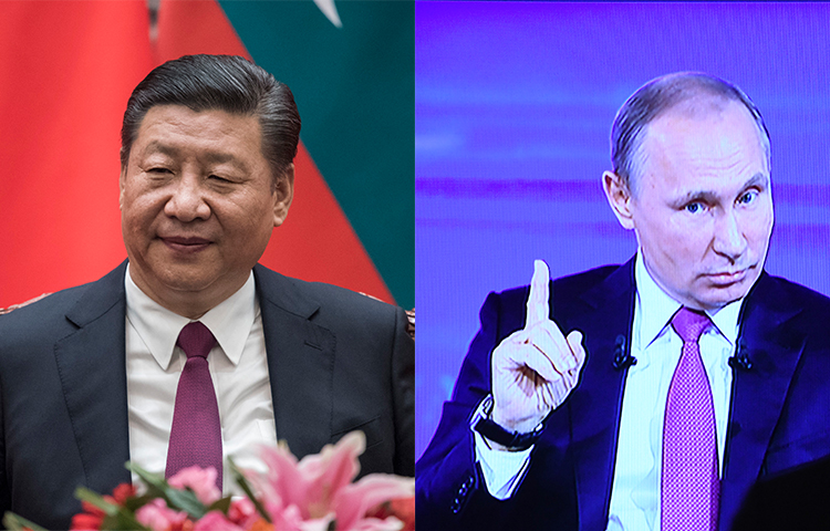 Presidents Xi Jinping of China and Vladimir Putin of Russia. (AP/AFP)