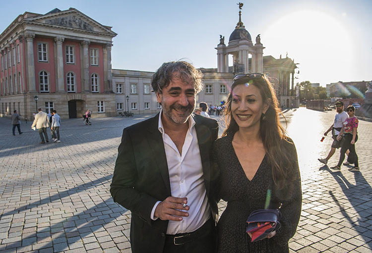 German-Turkish journalist Deniz Yücel, pictured with his wife Dilek before the M100 media awards in Potsdam on September 18. A Turkish court this week rejected a compensation case for Yücel's wrongful arrest over his year-long detention. (AFP/John MacDougall)