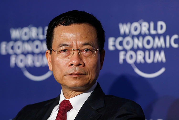 Vietnam's acting Minister of Information and Communication Nguyen Manh Hung attends the World Economic Forum in Hanoi on September 12. A Vietnamese court has sentenced a journalist to four years in prison over his coverage of evictions. (Reuters/Kham)