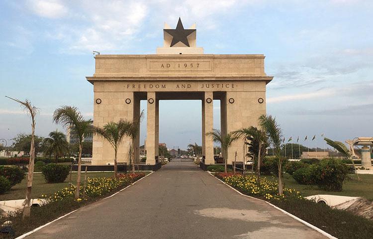The Independence Arch is pictured in Accra, Ghana. Authorities have failed to hold anyone to account in recent attacks on journalists. (CPJ/Jonathan Rozen)