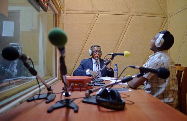 A radio station is seen in Bujumbura, Burundi, on March 19, 2015. Burundi authorities recently banned the BBC and suspended VOA from broadcasting within the country. (Carl de Souza/AFP)