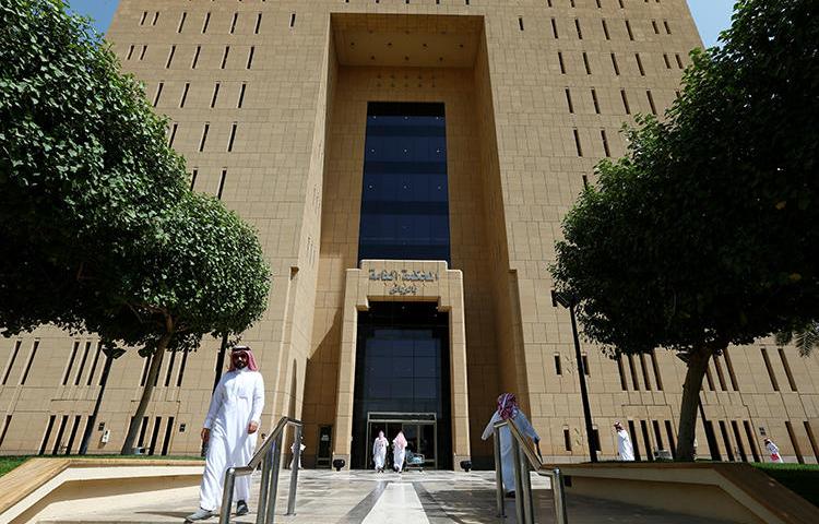 People are seen at the General Court in Riyadh, Saudi Arabia, on July 24, 2018. Jordanian journalist Abdulrahman Farhana was detained by Saudi authorities in February. (Reuters/Faisal Al Nasser)