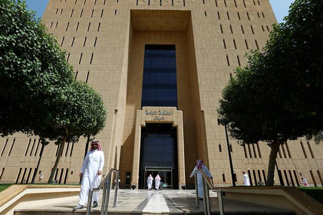 People are seen at the General Court in Riyadh, Saudi Arabia, on July 24, 2018. Jordanian journalist Abdulrahman Farhana was detained by Saudi authorities in February. (Reuters/Faisal Al Nasser)