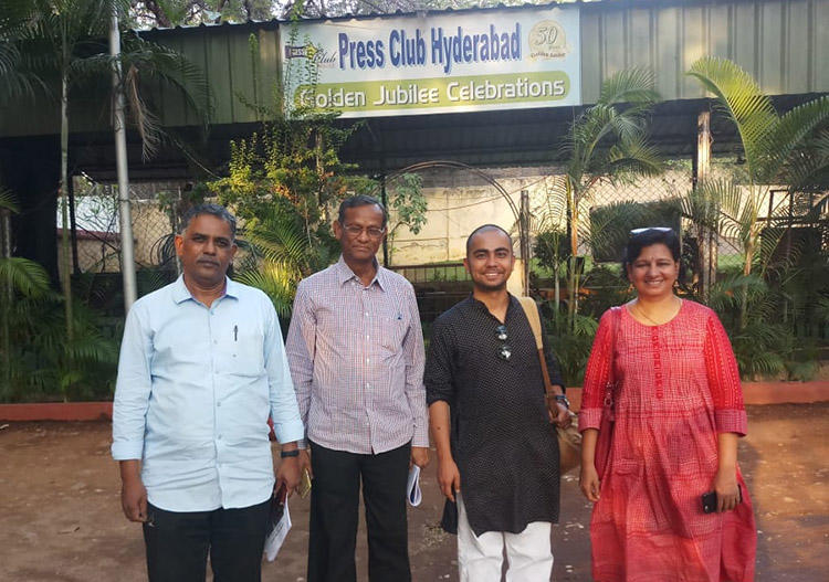 Senior journalists joined CPJ at the Hyderabad press club to discuss safety issues around India's elections. (CPJ)