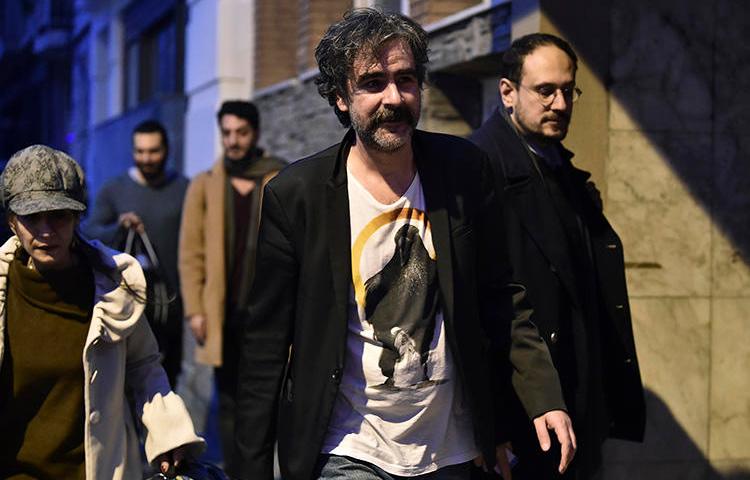 Die Welt correspondent Deniz Yucel, pictured after his February 2018 release from prison, has testified about his treatment in a Turkish prison. (AFP/Yasin Akgul)