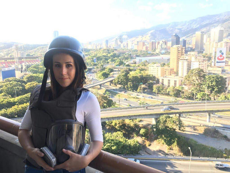Venezuelan freelancer Andreina Itriago, pictured, says she feels exposed while working in her own country. (Andreina Itriago)