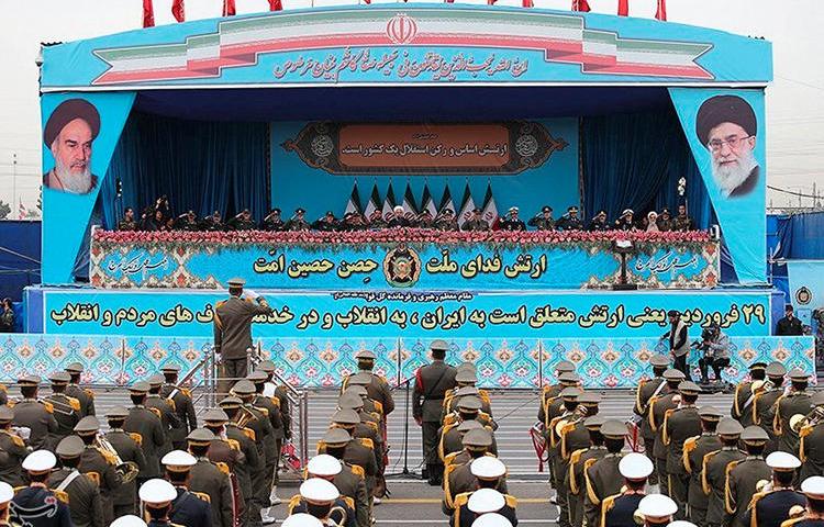 Iranian President Hassan Rouhani delivers a speech during the ceremony of the National Army Day parade in Tehran, Iran April 18, 2019. Iran arrested editor Mohammad Reza Nassab Abdollahi on April 21. (Tasnim News Agency via Reuters)