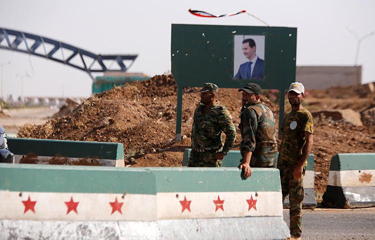 Soldiers are seen in Deraa, Syria, on July 7, 2018. Journalist Alaa Nayef al-Khader al-Khalidi died in a Syrian military prison, his family was recently told. (Reuters/Omar Sanadiki)