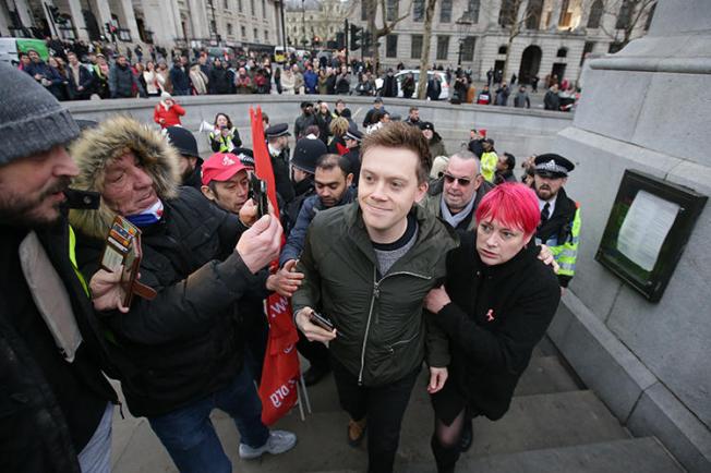 Guardian columnist Owen Jones is seen in London on January 12, 2019. Jones was recently assaulted outside a London bar. (AFP/Daniel Leal-Olivas)