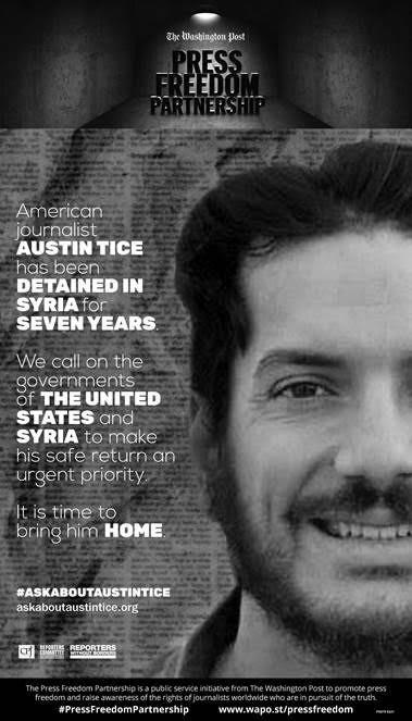 A print ad for Austin Tice appeared in The Washington Post on Wednesday, August 7, 2019. (The Washington Post)