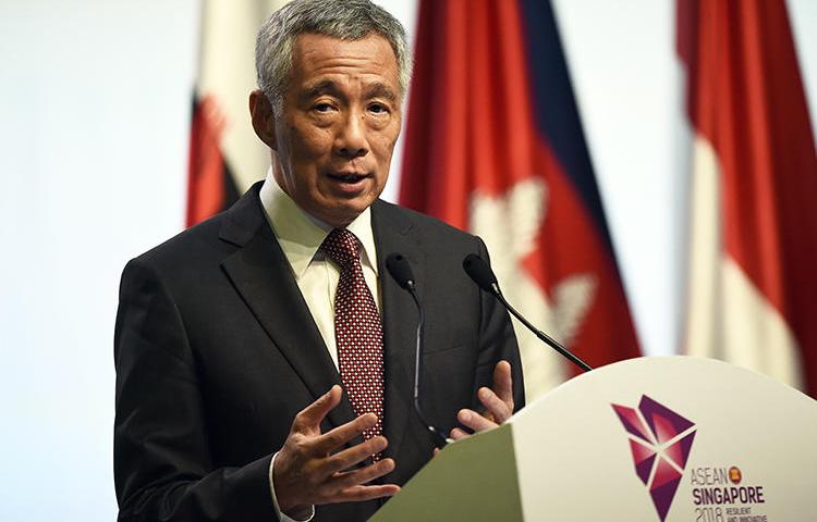 Singapore Prime Minister Lee Hsien Loong is seen in Singapore on November 15, 2018. The prime minister recently threatened to sue the editor of a local news website for libel. (AFP/Lillian Suwanrumpha)